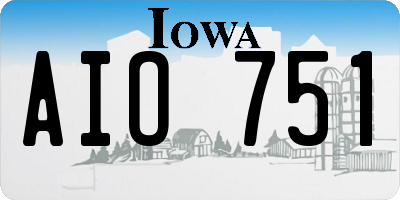 IA license plate AIO751