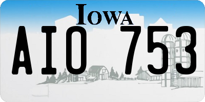 IA license plate AIO753