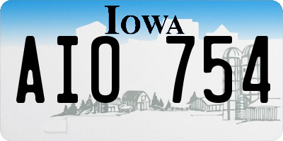 IA license plate AIO754