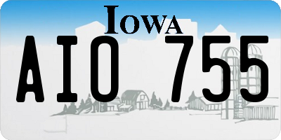 IA license plate AIO755