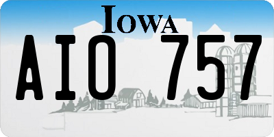 IA license plate AIO757