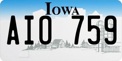 IA license plate AIO759