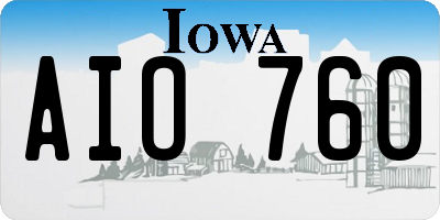 IA license plate AIO760