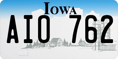 IA license plate AIO762