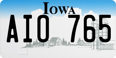 IA license plate AIO765