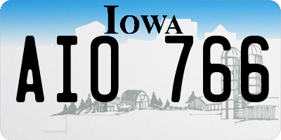 IA license plate AIO766