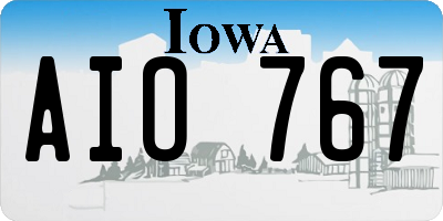 IA license plate AIO767