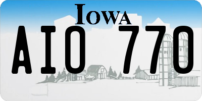 IA license plate AIO770