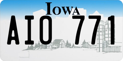 IA license plate AIO771