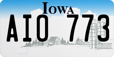 IA license plate AIO773