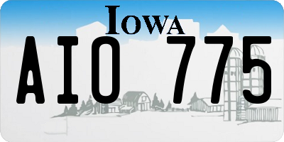 IA license plate AIO775