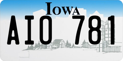 IA license plate AIO781