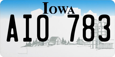IA license plate AIO783