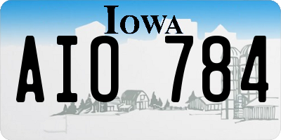 IA license plate AIO784