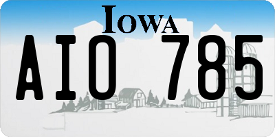 IA license plate AIO785