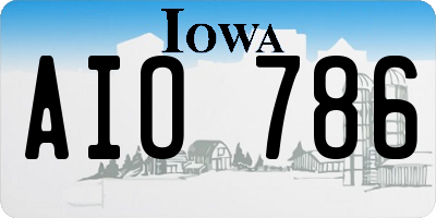 IA license plate AIO786