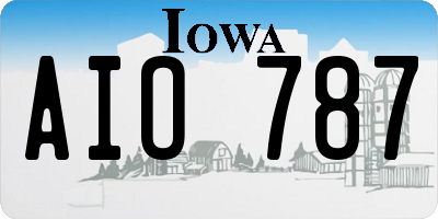 IA license plate AIO787