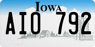 IA license plate AIO792