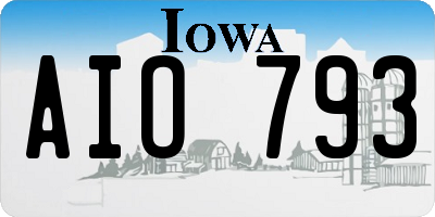 IA license plate AIO793