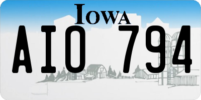 IA license plate AIO794