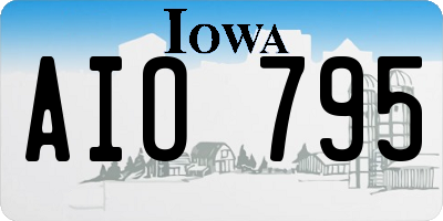 IA license plate AIO795