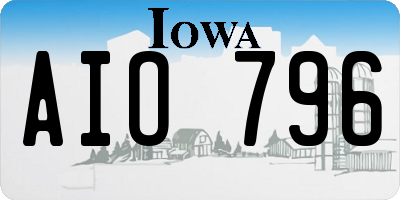 IA license plate AIO796