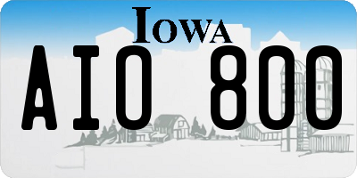 IA license plate AIO800