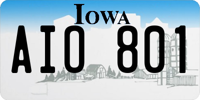 IA license plate AIO801