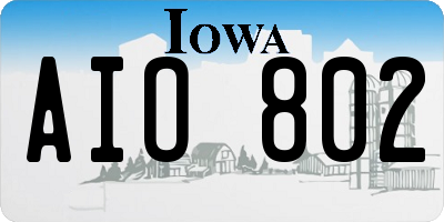 IA license plate AIO802