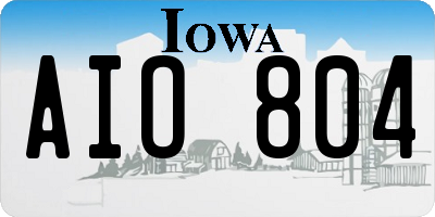 IA license plate AIO804