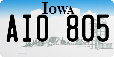 IA license plate AIO805