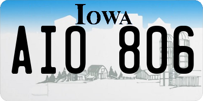 IA license plate AIO806