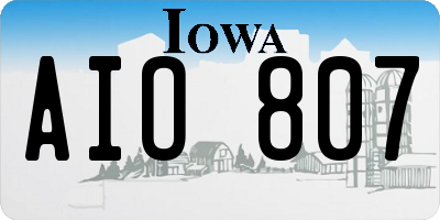 IA license plate AIO807