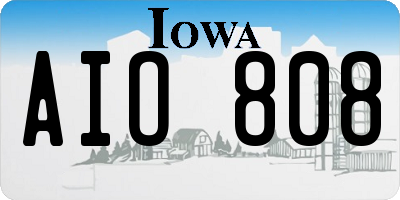 IA license plate AIO808