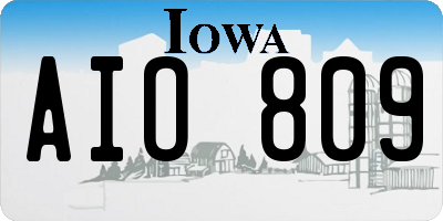 IA license plate AIO809