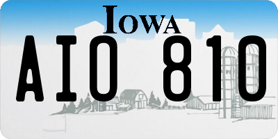 IA license plate AIO810