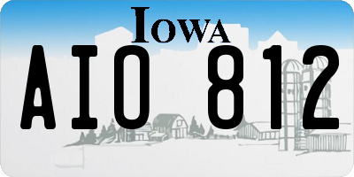 IA license plate AIO812