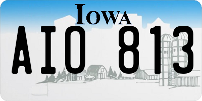 IA license plate AIO813