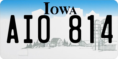 IA license plate AIO814