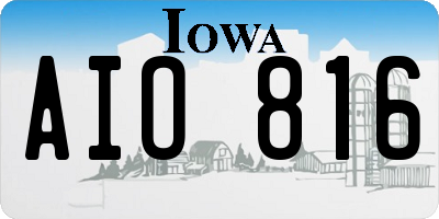 IA license plate AIO816