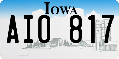 IA license plate AIO817
