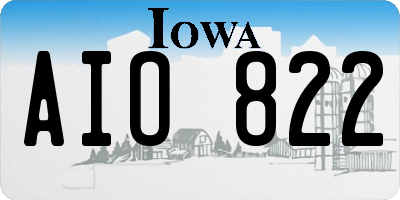 IA license plate AIO822