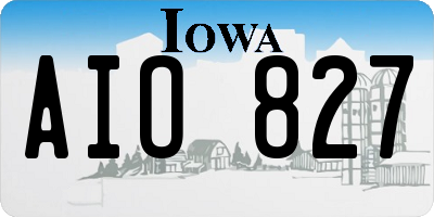 IA license plate AIO827