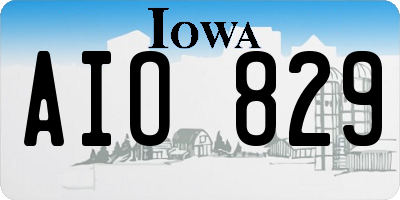 IA license plate AIO829