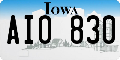 IA license plate AIO830