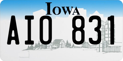 IA license plate AIO831