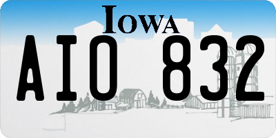 IA license plate AIO832