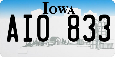 IA license plate AIO833