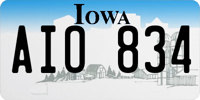 IA license plate AIO834
