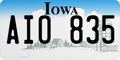 IA license plate AIO835